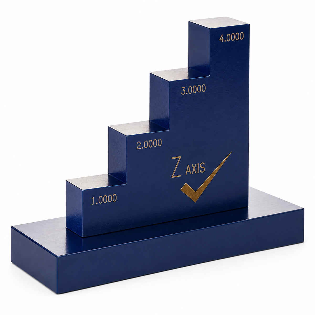 Z-Axis master for optical CMM focus calibration — four calibrated steps