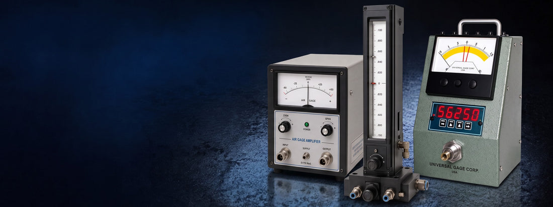 Air column, air gage amplifier and SR1-TR digital comparator
