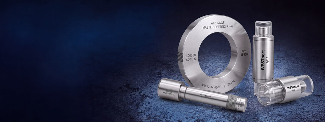 WESTport air gage master setting ring, master plug and Style 1 and Style 3 master setting discs