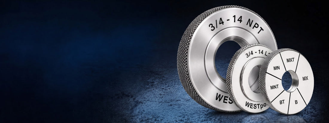 WESTport NPT, NPTF and ANPT taper pipe thread ring gages in L1, L2 and 6-step