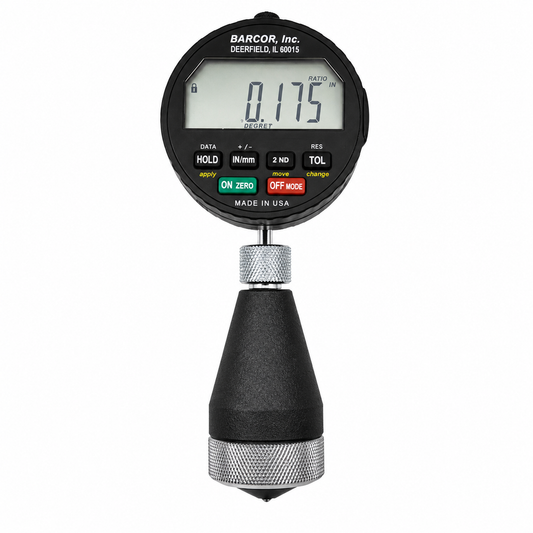 Barcor 1090-SPC electronic chamfer gage, 0 to 1 inch / 0 to 25 mm capacity, digital indicator reading to .0002 inch with SPC output