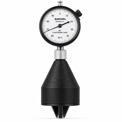 Barcor 82 degree countersink gage, alternate view showing the exact-angle conical gaging plunger