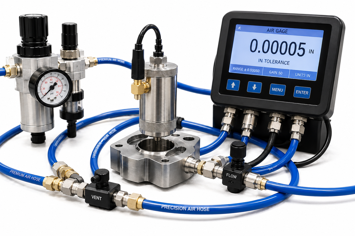 SR1-TR universal digital comparator in an air gaging setup