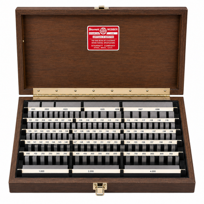 Starrett-Webber RS81.B 81-piece Grade B English rectangular steel gage block set