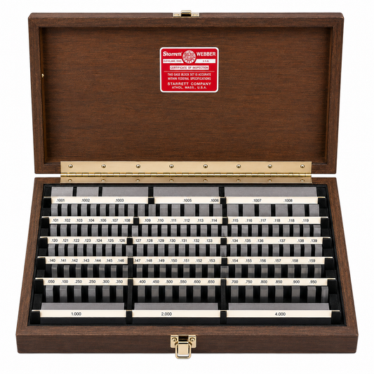 Starrett-Webber RS81.B 81-piece Grade B English rectangular steel gage block set