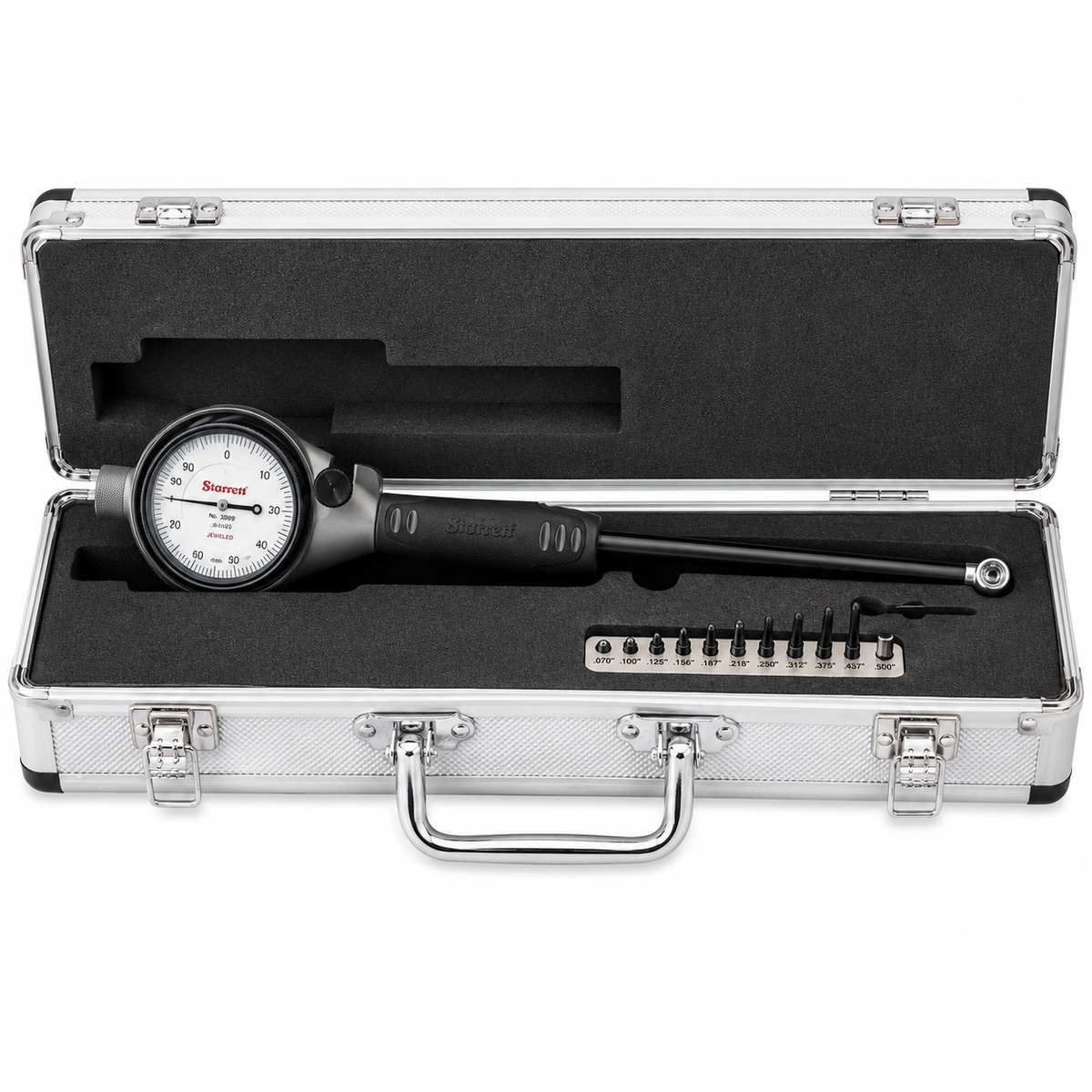 Starrett 3089 dial bore gage, .7 inch to 1.5 inch range, part number 3089Z-131-715J, with laser-marked anvils