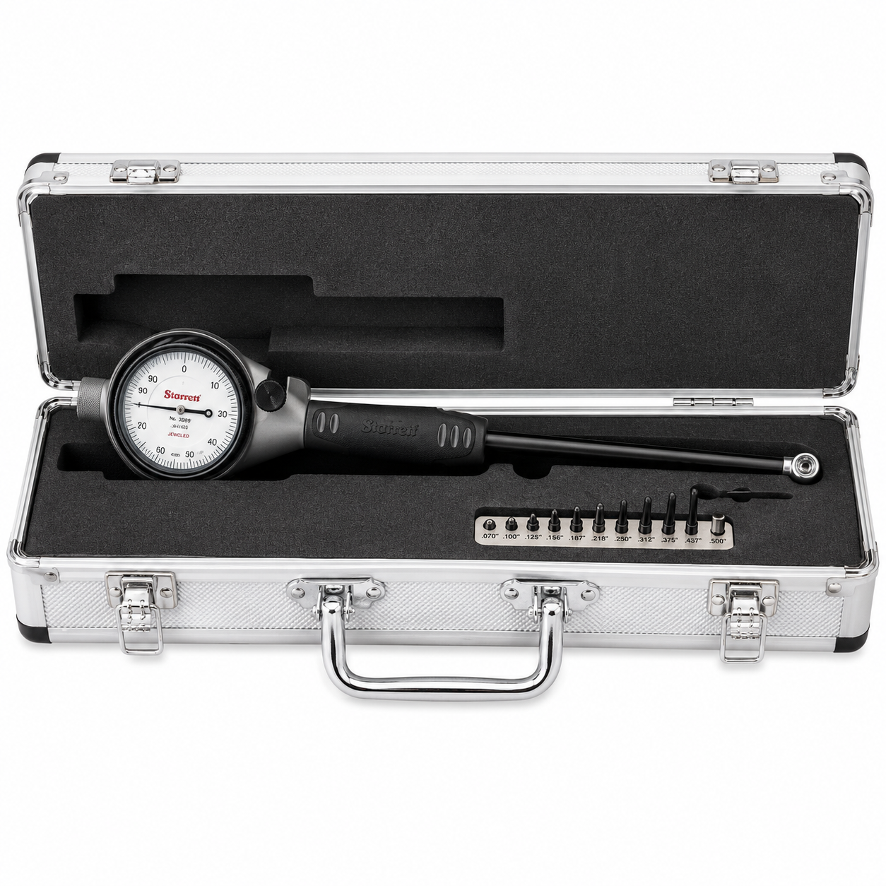 Starrett 3089 dial bore gage, .7 inch to 1.5 inch range, part number 3089Z-131-715J, with laser-marked anvils