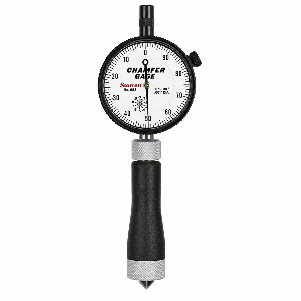 Starrett 683-2Z internal chamfer gage, 0 to 1/2 inch range, 0-90 degree included angle