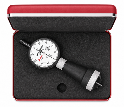 Starrett 683-3Z internal chamfer gage, 0 to 1 inch range, 0-90 degree included angle, with AGD dial indicator and three-blade plunger