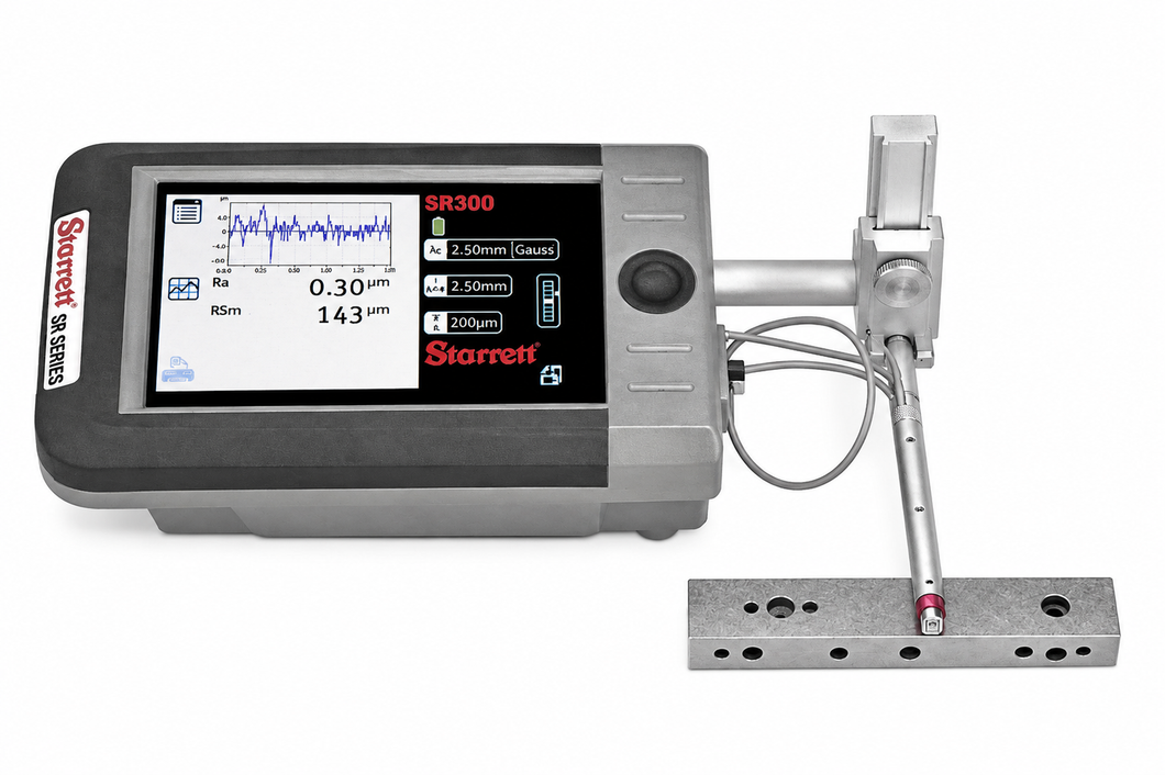 Starrett SR300 surface roughness tester with 17.5 mm traverse and 10 nm resolution