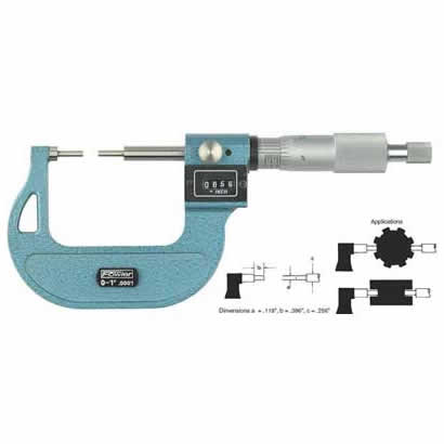 Fowler Digital Micrometers - 0 - 1 Inch - .0001 Inch - Spline