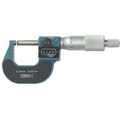 Fowler Digital Micrometers - 0 - 25mm - .001mm - Premium - Ratchet