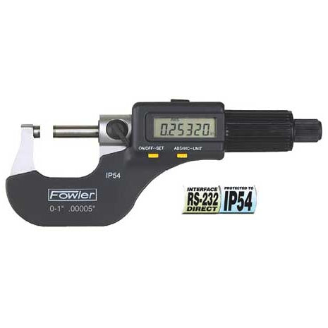 Fowler Electronic Micrometers - 4 - 5 Inch/100 - 125mm - IP54 - Friction