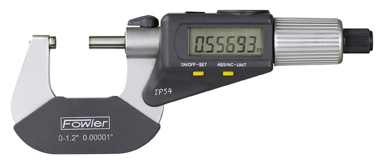 Fowler Electronic Micrometers - 0 - 1 Inch/0 - 25mm - IP54 - Friction